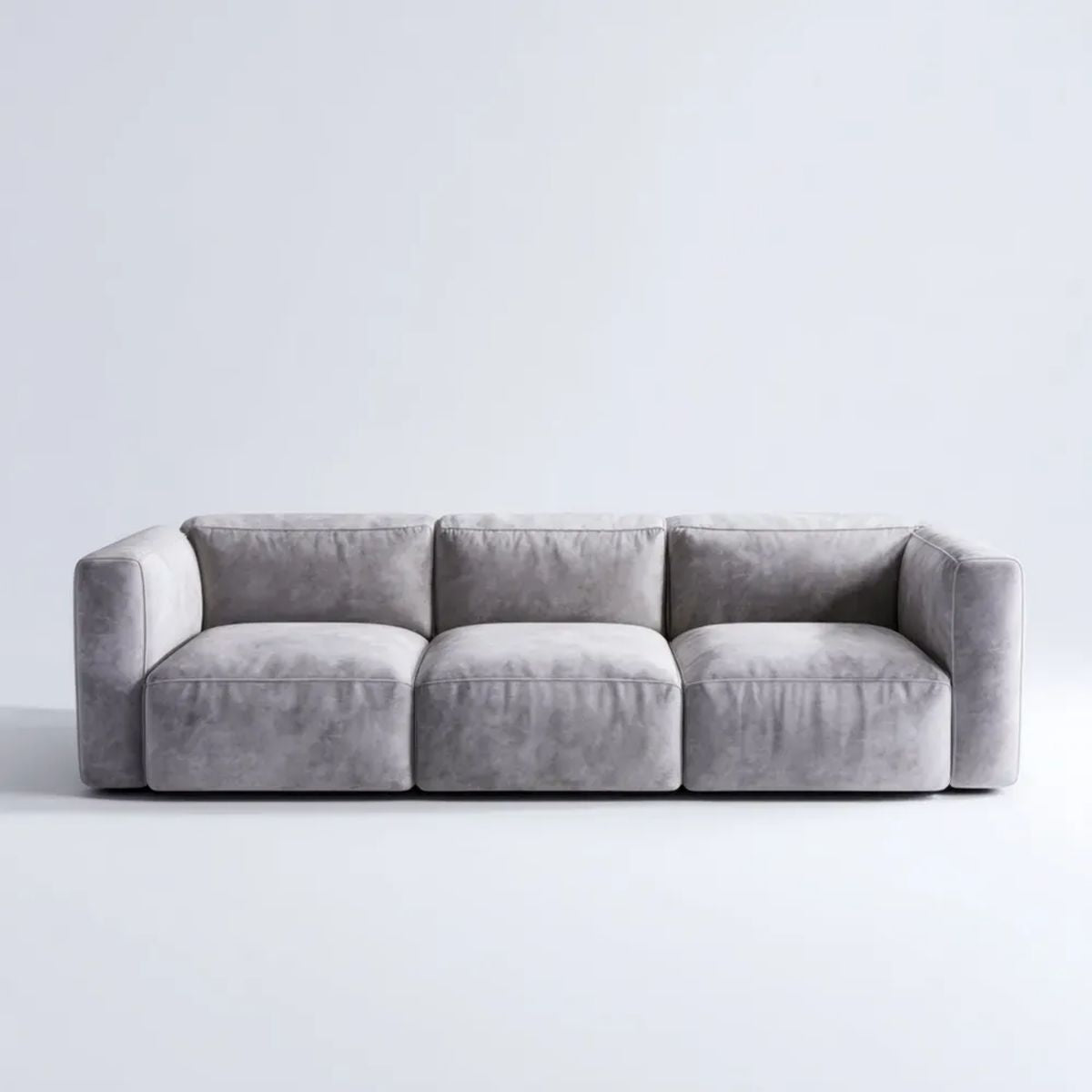 Trzyosobowa sofa aksamitna szara 240 x 95 x 75 cm