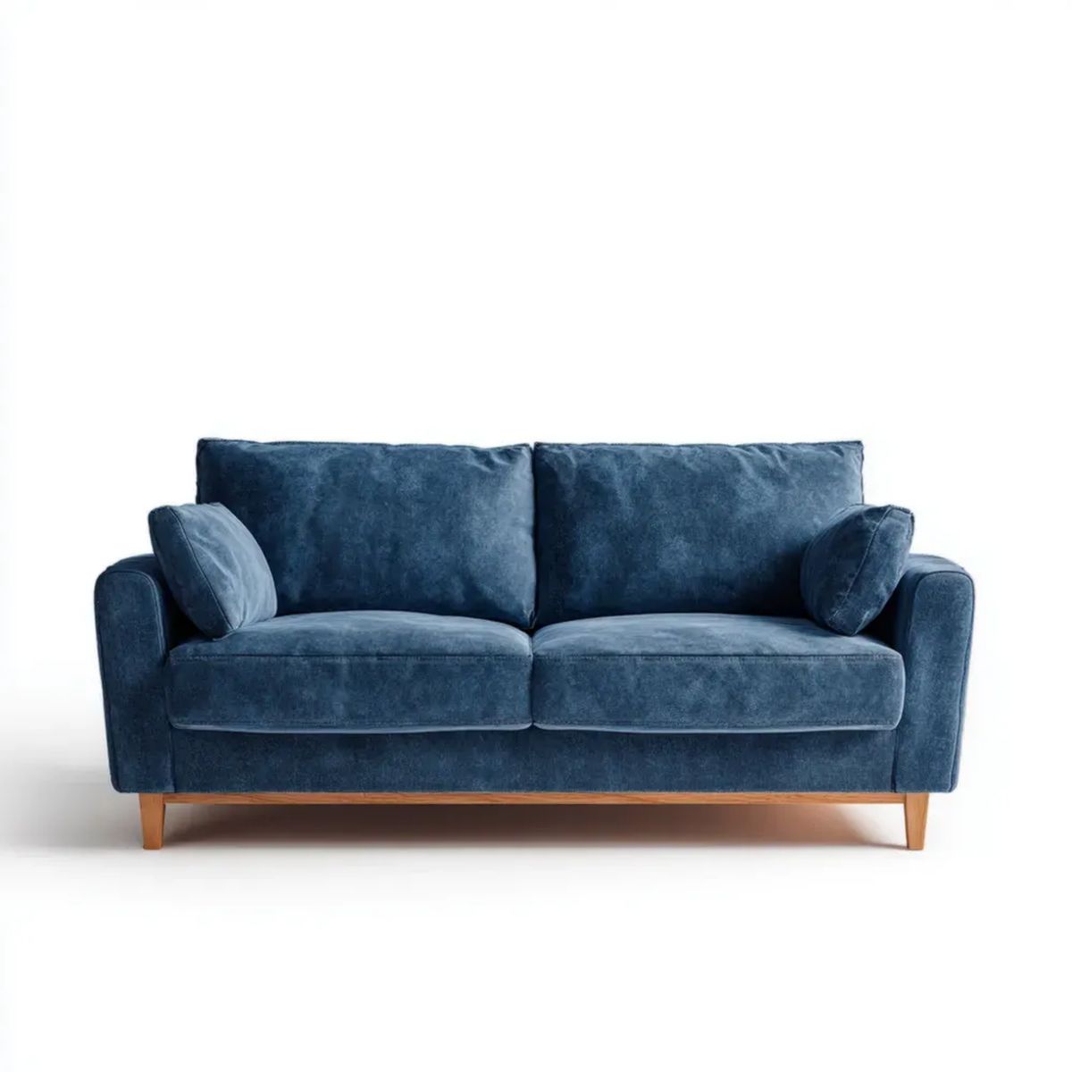 Dwuosobowa sofa z aksamitu poliestrowego, granatowa, 180 x 90 x 85 cm