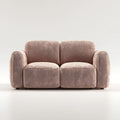 Dwuosobowa sofa prążkowana beżowo-brązowa z poliestru 180 x 90 x 78 cm