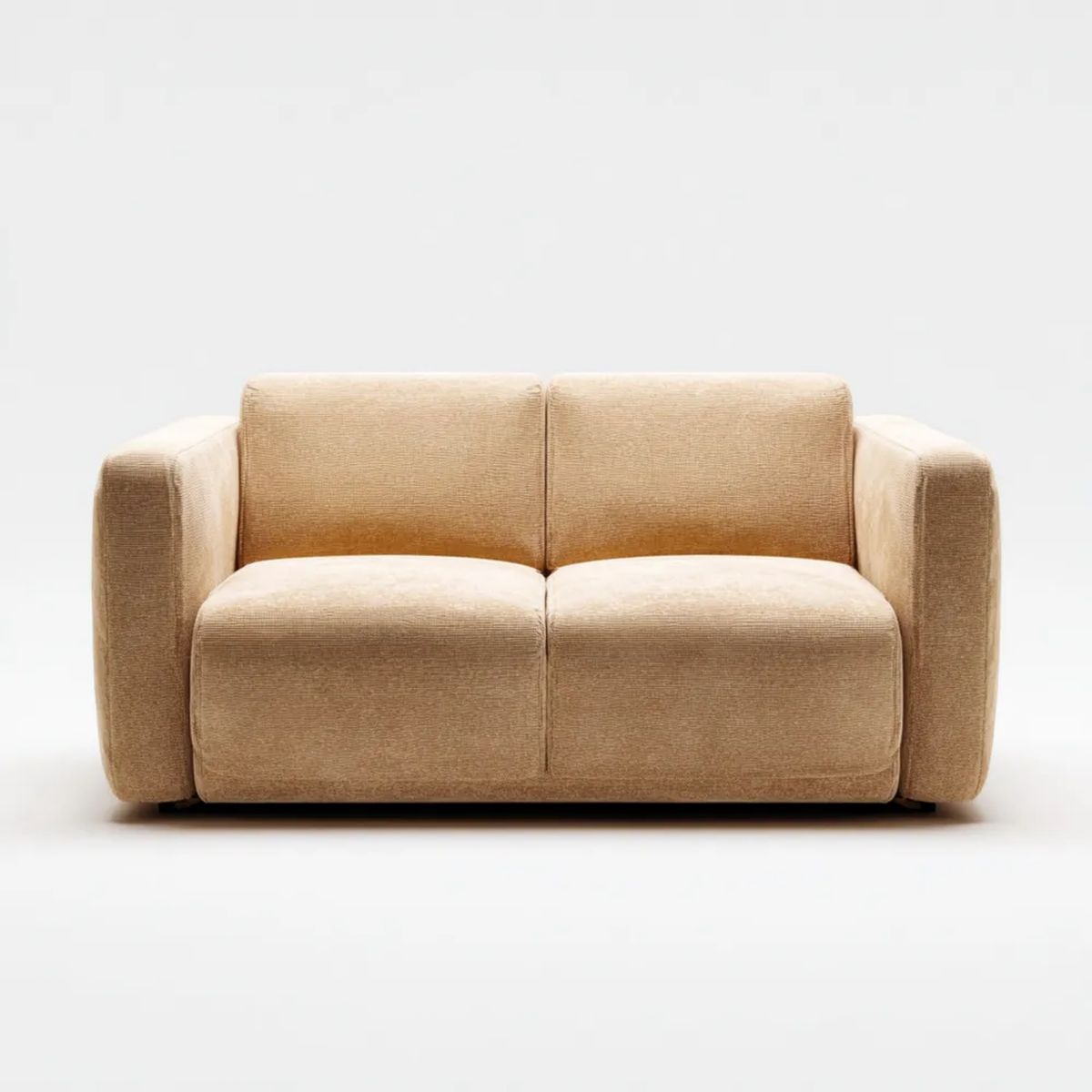 Beżowa sofa dwuosobowa z tapicerką z poliestru, 180 x 92 x 78 cm