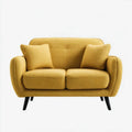 Dwuosobowa sofa z tkaniny musztardowa, 140 x 82 x 86 cm