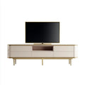 Szafka RTV kremowo-złota z płyty MDF 200 x 40 x 55 cm
